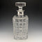 1981 British Vintage Cut Glass Square Decanter Pure Silver Decoration 2100g